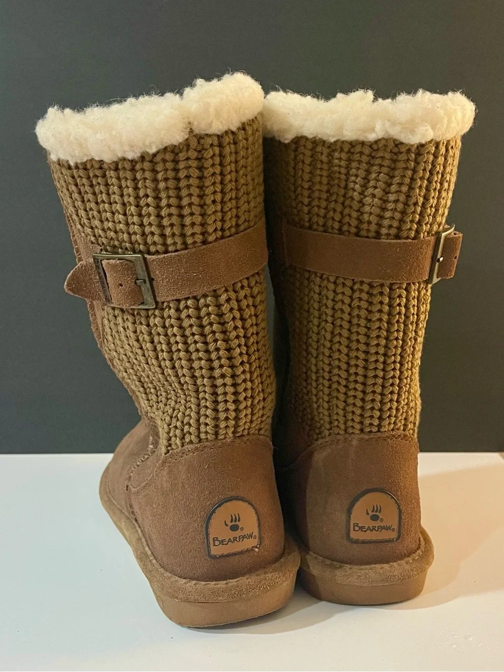 Women’s Brown Suede Shearling-Lined Winter Boots Bearpaw